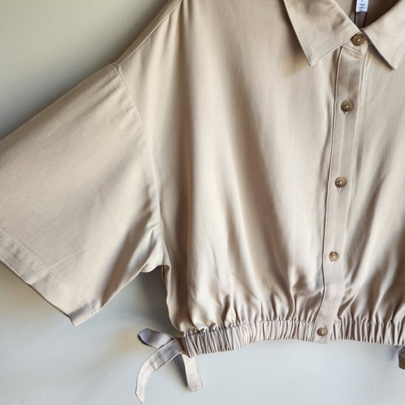 NWT Billie the Label Imogene Crop Top Linen Blend Size Large - Picture 6 of 9